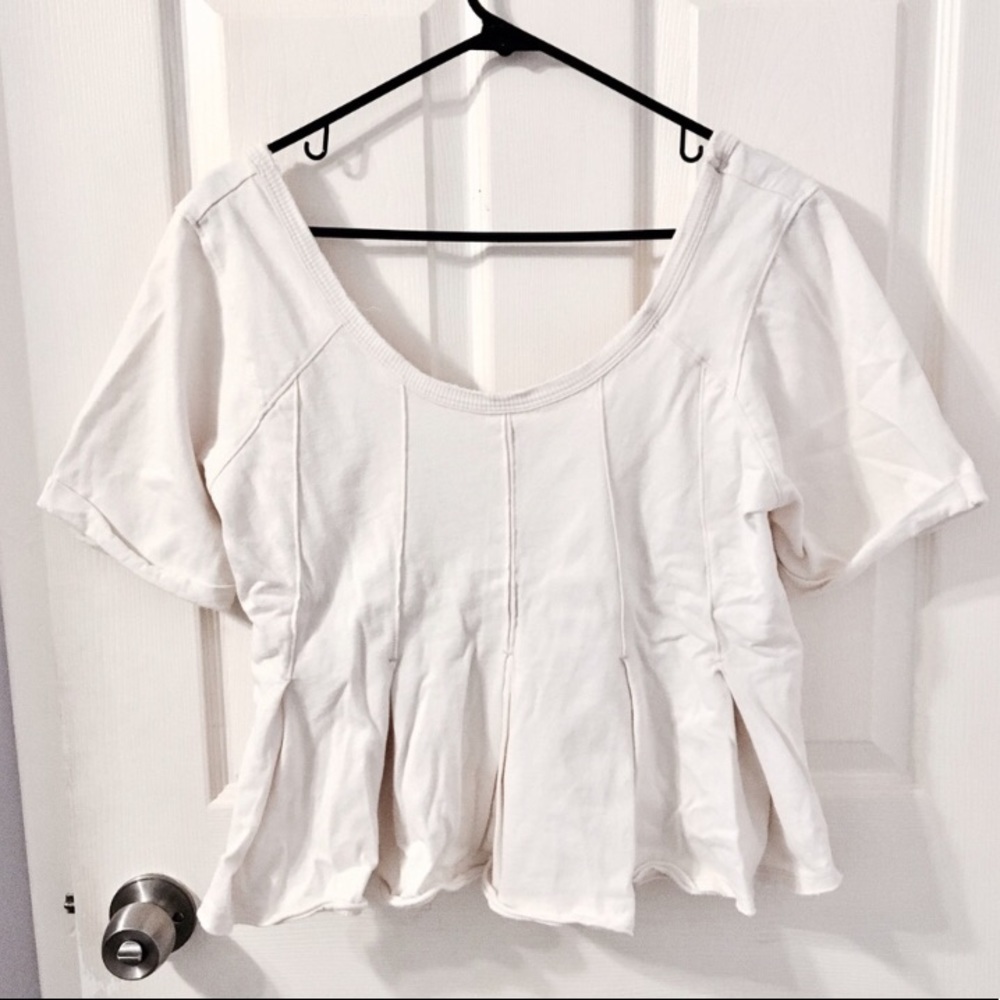 Free People White Peplum Top